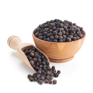 black pepper fruit peppercorns in bowl