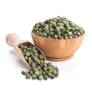 green peppercorns in the bowl