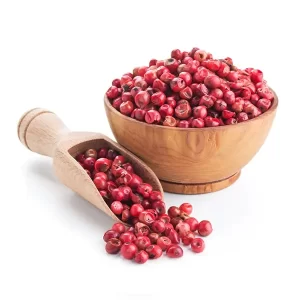 red peppercorns in the bowl