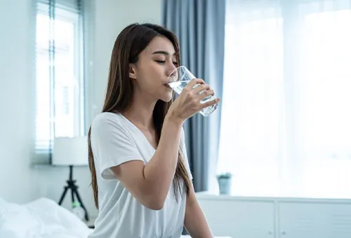 drink water om de bijwerkingen te verlichten