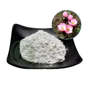 high quality Podophyllum Extract white 98% Podophyllotoxin bulk powder in a bowl, prix de gros, CAS 518-28-5